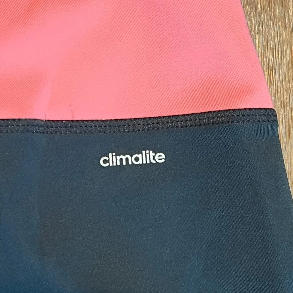 Adidas Leggings Dark Gray with Pink Trim TWO Pairs Size S - Picture 5 of 6